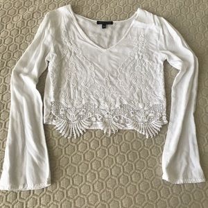 Kendall & Kylie crochet LS top